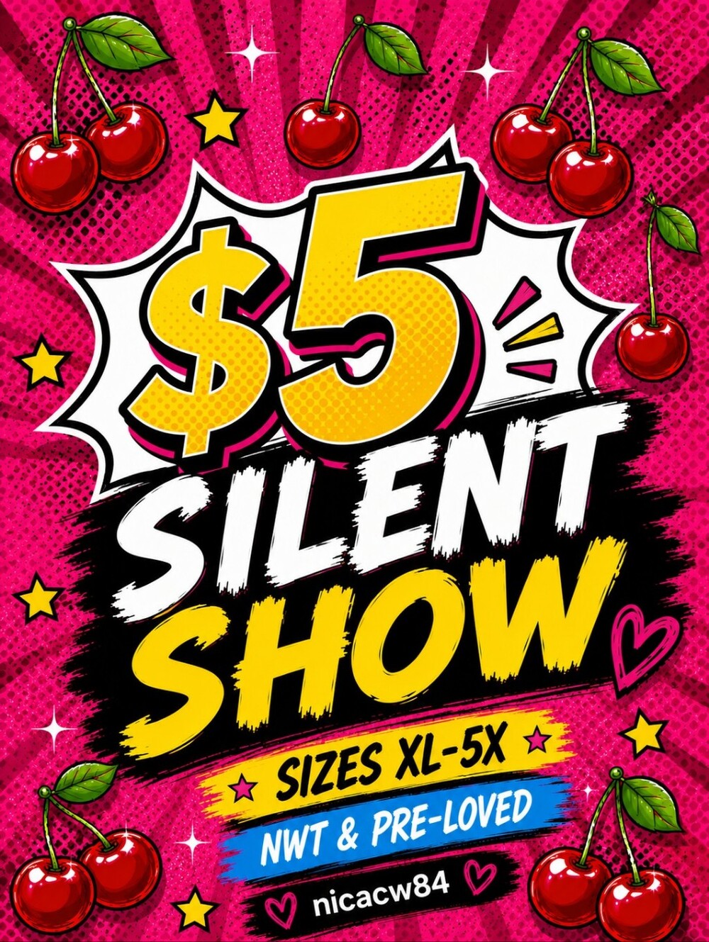 🍒LIKE this listing🍒$5 Curvy and FABulous SILENT show sz XL-5X 🥳👀